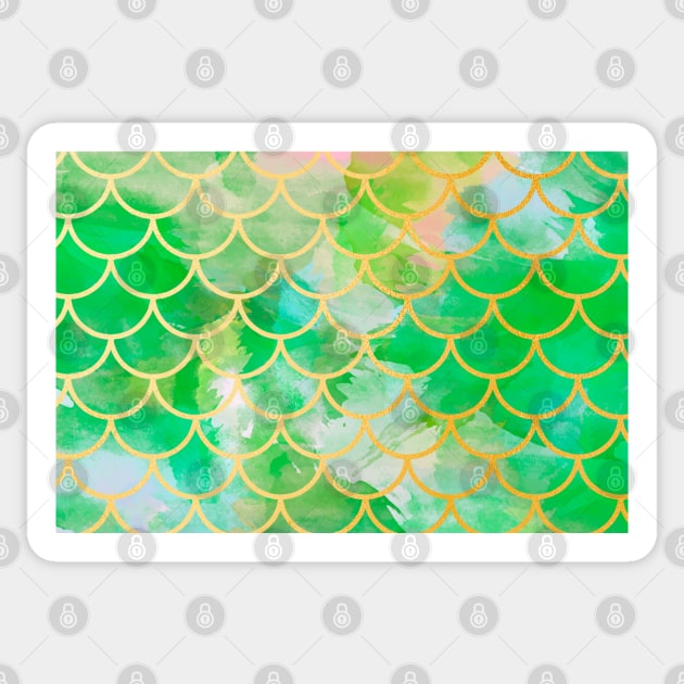 Mermaid Tail Scales Sea Green Gold Sticker by Live Together